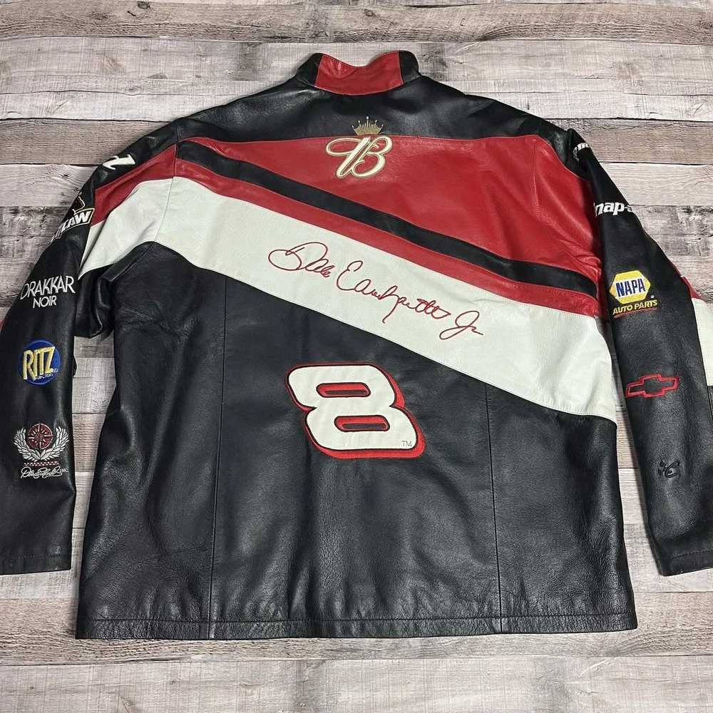 Dale Earnhardt Jr Jacket Men's Size XL Vintage Wilson Leather NASCAR Racing